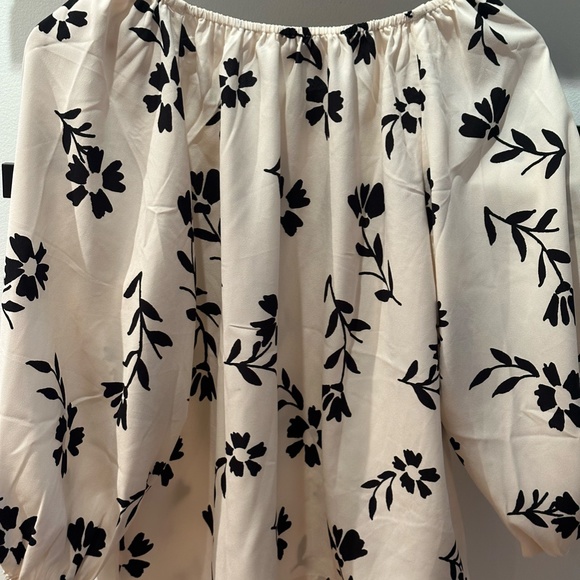 Floral Square Neck Tie Waist Blouse - Picture 3 of 3